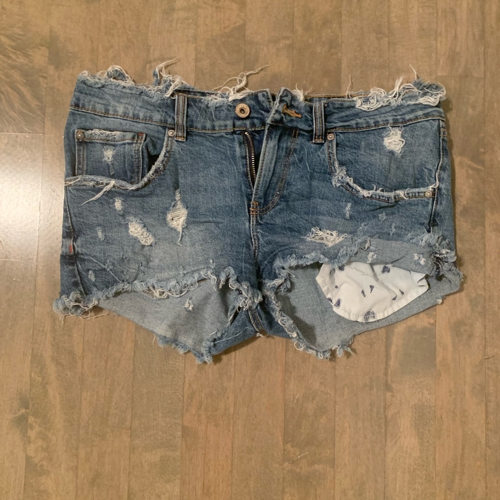 distressed zara Jean shorts